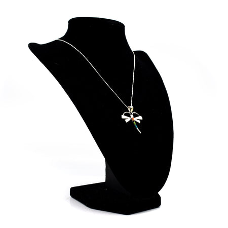 Zuni Dragonfly Pendant – Sterling Silver with Channeled Inlay