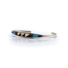 Load image into Gallery viewer, Zuni channeled inlay 925 Silver bracelet
