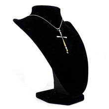 Load image into Gallery viewer, Zuni Cross Pendant – Mother of Pearl, Turquoise &amp; Coral in Sterling Silver
