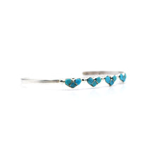 Load image into Gallery viewer, Navajo 925 Silver Multi Stone Turquoise Hearts Bracelet
