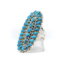 Load image into Gallery viewer, Zuni, 925 Silver and Turquoise Multi Stone Flower Ring
