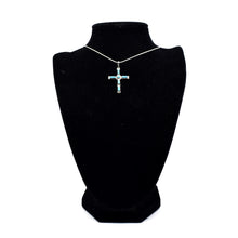 Load image into Gallery viewer, Zuni Cross Pendant – Sterling Silver with Turquoise

