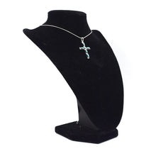 Load image into Gallery viewer, Zuni Cross Pendant – Sterling Silver with Turquoise
