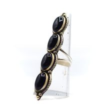 Load image into Gallery viewer, Navajo Multi Stone Black Onyx Ring in Sterling Silver
