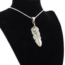 Load image into Gallery viewer, Navajo Feather Pendant – Solid Sterling Silver with Hammer Work
