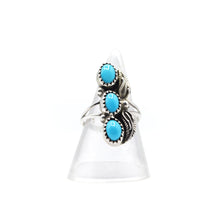 Load image into Gallery viewer, Navajo Turquoise Leaf Ring in Sterling Silver

