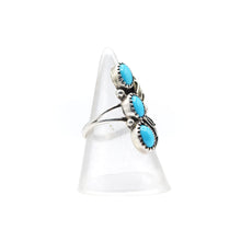 Load image into Gallery viewer, Navajo Turquoise Leaf Ring in Sterling Silver
