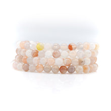 Load image into Gallery viewer, Opalised Banded White Agate  Beaded Bracelet

