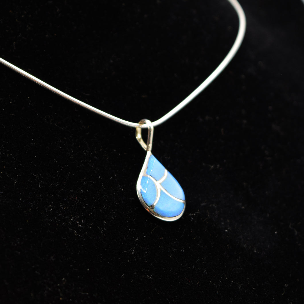 Zuni Opal Pendant – Channel Inlay in Sterling Silver