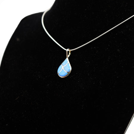 Zuni Opal Pendant – Channel Inlay in Sterling Silver