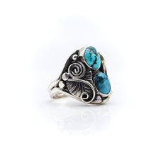 Load image into Gallery viewer, Navajo Turquoise Multi stone Ring in Sterling Silver
