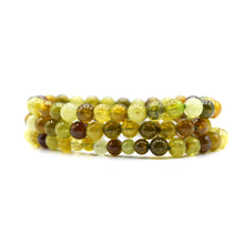 Load image into Gallery viewer, Gold Green Garnet Beaded Bracelet
