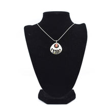Load image into Gallery viewer, Zuni Bear Paw Pendant – Sterling Silver with Coral
