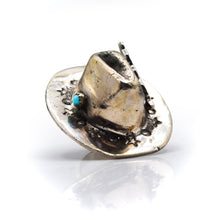 Load image into Gallery viewer, Navajo Hat and Feather ring with Turquoise
