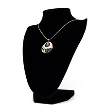 Load image into Gallery viewer, Zuni Bear Paw Pendant – Sterling Silver with Coral
