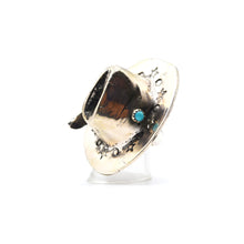 Load image into Gallery viewer, Navajo Hat and Feather ring with Turquoise

