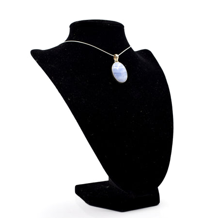 Blue Lace Agate Pendant 925 Silver