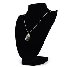 Load image into Gallery viewer, Zuni Bear Paw Pendant – Sterling Silver with Turquoise
