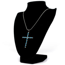 Load image into Gallery viewer, Zuni Cross Pendant – Sterling Silver with Turquoise
