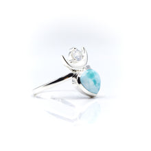 Load image into Gallery viewer, Larimar and Rainbow moonstone Ring
