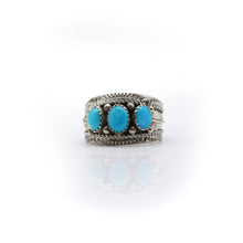 Load image into Gallery viewer, Navajo Turquoise Multi stone Ring in Sterling Silver
