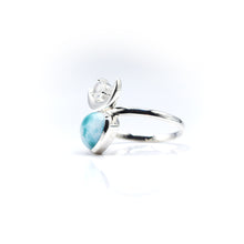Load image into Gallery viewer, Larimar and Rainbow moonstone Ring
