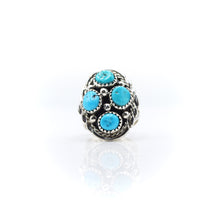 Load image into Gallery viewer, Navajo Multi-stone Turquoise Ring in Sterling Silver
