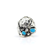 Load image into Gallery viewer, Navajo Bear Turquoise Ring in 925 Silver
