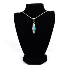 Load image into Gallery viewer, Zuni Turquoise Pendant – Sterling Silver with Channel Inlay
