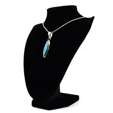 Load image into Gallery viewer, Zuni Turquoise Pendant – Sterling Silver with Channel Inlay
