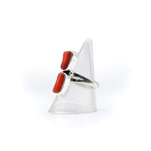 Load image into Gallery viewer, Navajo Coral Ring in Sterling Silver
