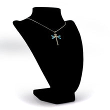 Load image into Gallery viewer, Zuni Dragonfly Pendant – Sterling Silver with Turquoise
