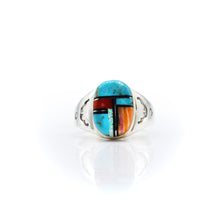 Load image into Gallery viewer, Zuni Channel Inlay Ring in Sterling Silver
