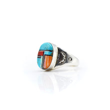 Load image into Gallery viewer, Zuni Channel Inlay Ring in Sterling Silver
