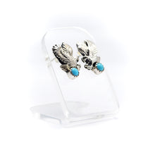 Load image into Gallery viewer, Navajo Eagle Turquoise Earrings in Sterling Silver
