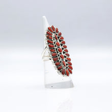 Load image into Gallery viewer, Zuni Coral Ring in Sterling Silver
