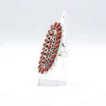 Load image into Gallery viewer, Zuni Coral Ring in Sterling Silver

