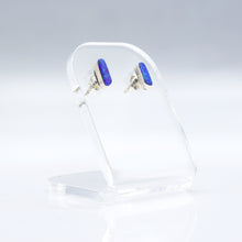 Load image into Gallery viewer, Zuni Synthesized Dark Bluer Opal Earrings in 925 Silver
