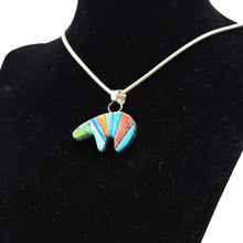 Load image into Gallery viewer, Zuni Bear Pendant – Sterling Silver with Mosaic Inlay
