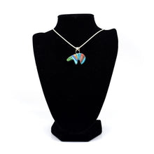 Load image into Gallery viewer, Zuni Bear Pendant – Sterling Silver with Mosaic Inlay
