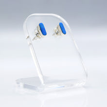 Load image into Gallery viewer, Zuni Synthesized Light Blue Opal Earrings in 925 Silver

