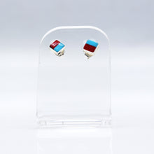 Load image into Gallery viewer, Zuni Turquoise and Coral earrings in sterling silver
