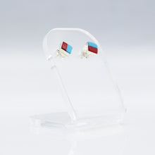 Load image into Gallery viewer, Zuni Turquoise and Coral earrings in sterling silver
