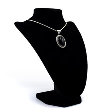 Load image into Gallery viewer, Navajo Onyx Pendant – Sterling Silver with Rope Work
