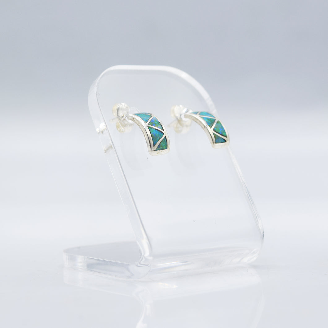 Zuni Synthesized Opal Earrings in 925 Silver