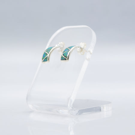 Zuni Synthesized Opal Earrings in 925 Silver