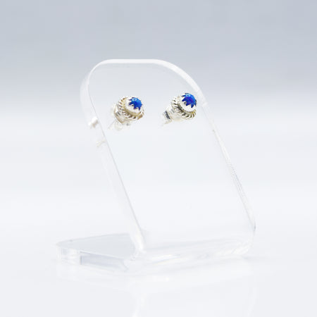 Zuni Synthesized Opal Earrings in 925 Silver