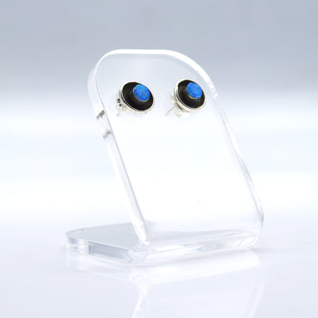 Zuni Synthesized Opal Earrings in 925 Silver