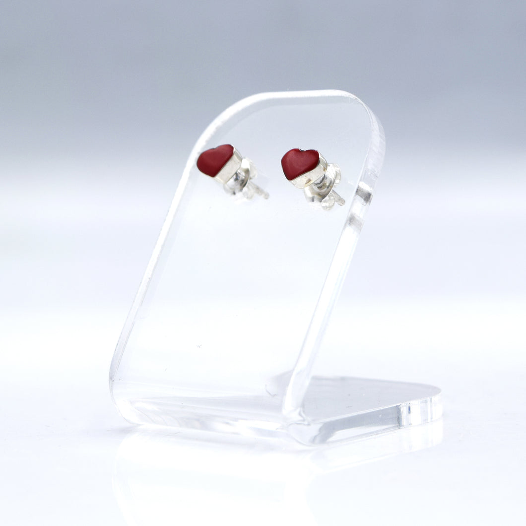 Zuni Heart Earrings in Sterling Silver