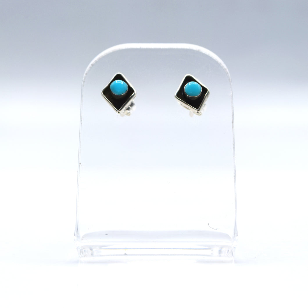 Zuni Turquoise Earrings in 925 Silver